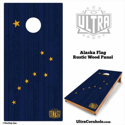 Alaska - Rustic Wood Custom Cornhole Board