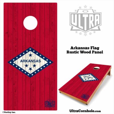 Arkansas - Rustic Wood Custom Cornhole Board