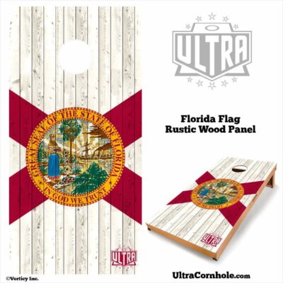 Florida- Rustic Wood Custom Cornhole Board