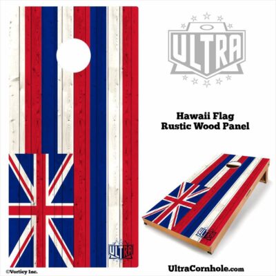 Hawaii- Rustic Wood Custom Cornhole Board