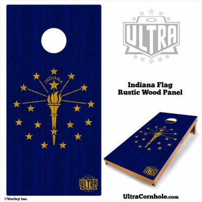 Indiana- Rustic Wood Custom Cornhole Board