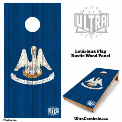 Louisiana - Rustic Wood Custom Cornhole Board