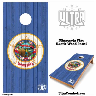 Minnesota - Rustic Wood Custom Cornhole Board