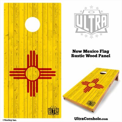 New Mexico - Rustic Wood Custom Cornhole Board