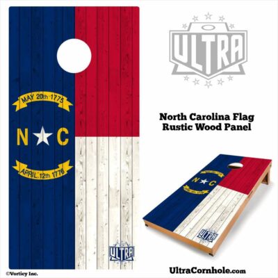 North Carolina- Rustic Wood Custom Cornhole Board