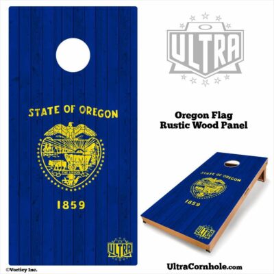 Oregon- Rustic Wood Custom Cornhole Board