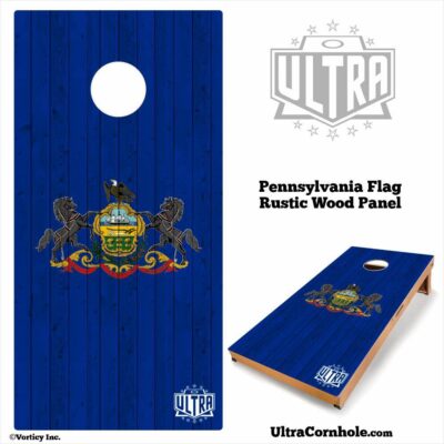 Pennsylvania - Rustic Wood Custom Cornhole Board
