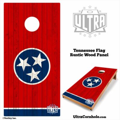 Tennessee- Rustic Wood Custom Cornhole Board