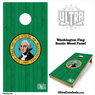 Washington - Rustic Wood Custom Cornhole Board
