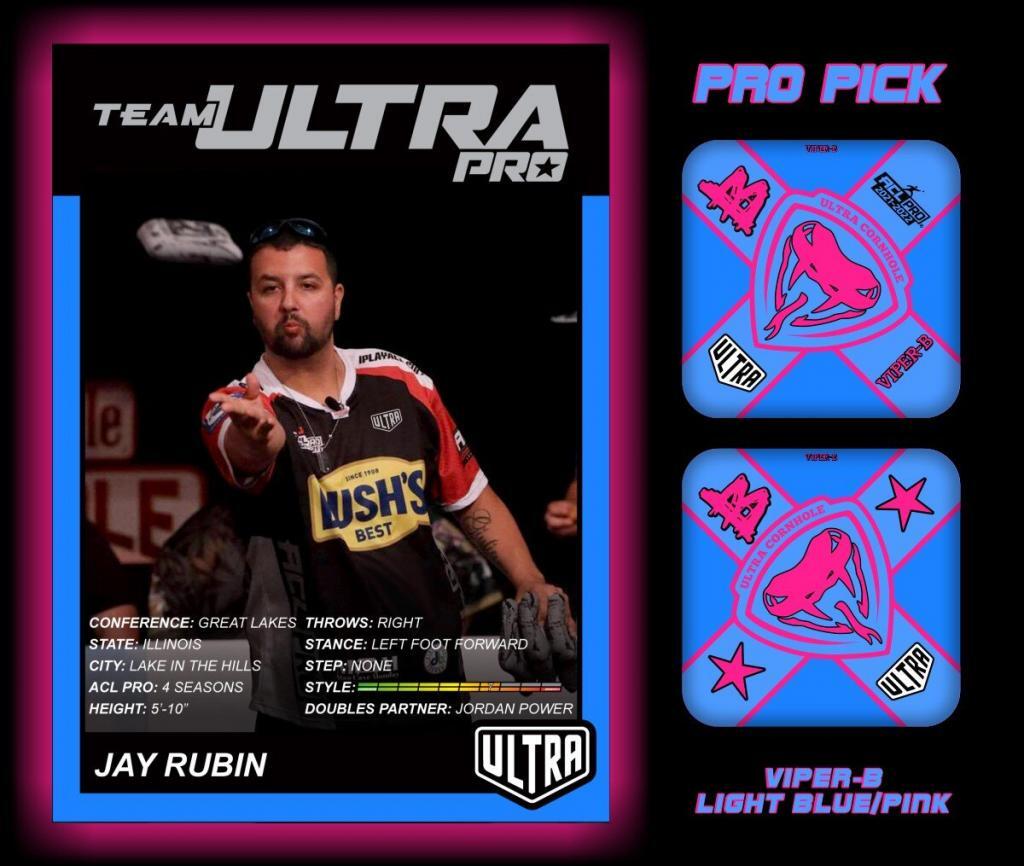 Jay Rubin Pro Pick Card Viper-B Light Blue and Pink