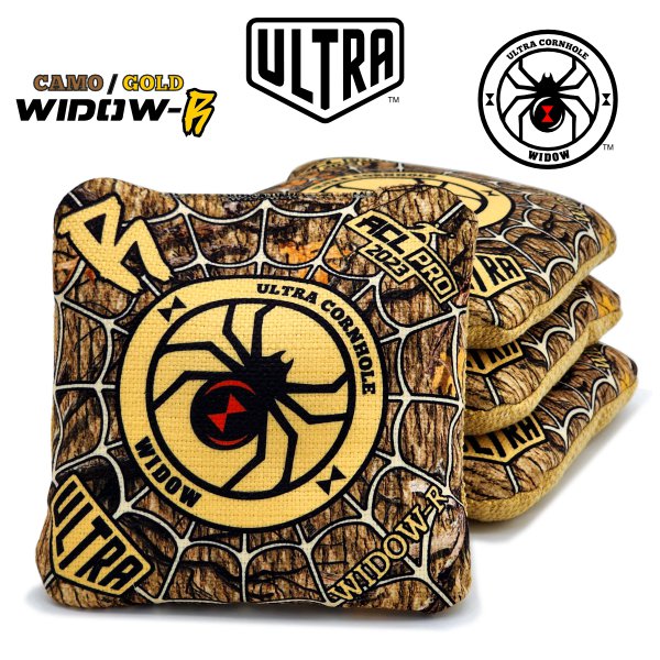 Ultra Widow-R Camo Gold Cornhole Bags