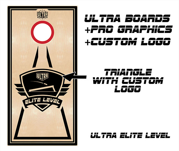 Ultra Elite Cornhole Boards, Custom Logo