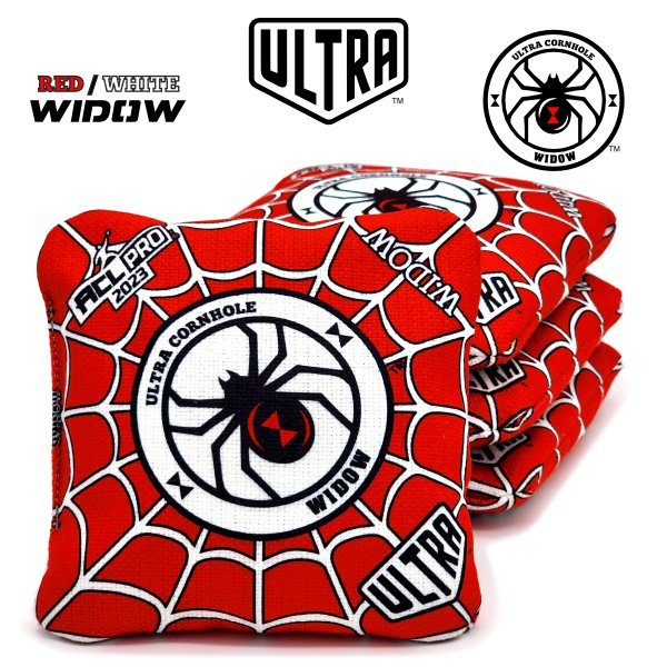 Ultra Widow Red White Cornhole Bags