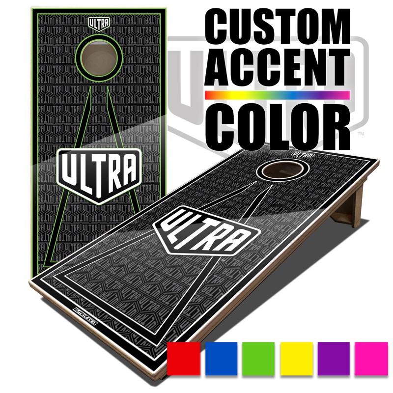 Ultra Elite 2 Cornhole Boards Ultra Logo Repeat Select Color