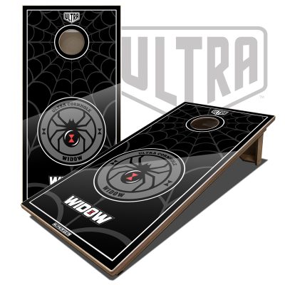 Ultra Elite 2 Cornhole Boards Widow Full Color Graphics Black