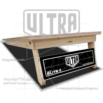 Ultra Elite 2 Cornhole Boards Widow Full Color Graphics Black