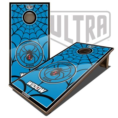 Ultra Elite 2 Cornhole Boards Widow Full Color Graphics Blue