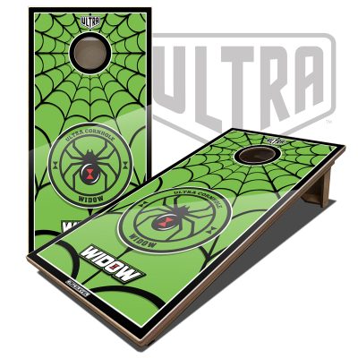 Ultra Elite 2 Cornhole Boards Widow Full Color Graphics Lime