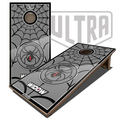 Ultra Elite 2 Cornhole Boards Widow Full Color Graphics Gray