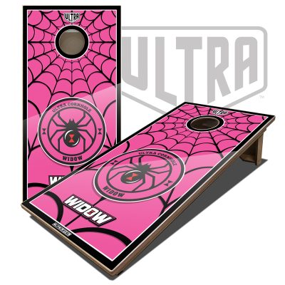 Ultra Elite 2 Cornhole Boards Widow Full Color Graphics Pink