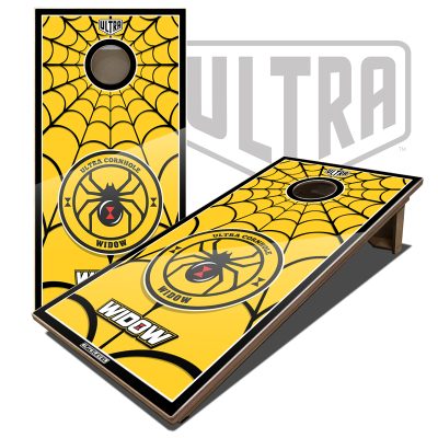 Ultra Elite 2 Cornhole Boards Widow Full Color Graphics Yellow