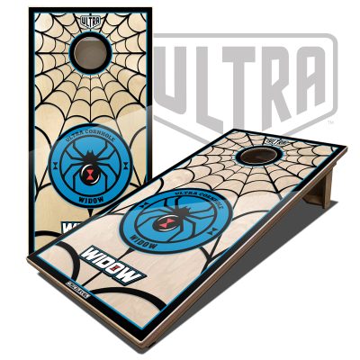 Ultra Elite 2 Cornhole Boards Widow Graphic Blue
