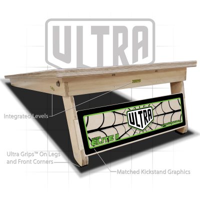 Ultra Elite 2 Cornhole Boards Widow Graphic Lime