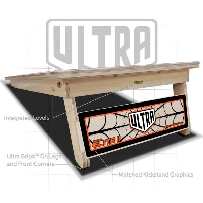 Ultra Elite 2 Cornhole Boards Widow Graphic Orange
