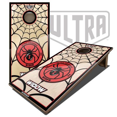 Ultra Elite 2 Cornhole Boards Widow Graphic Red