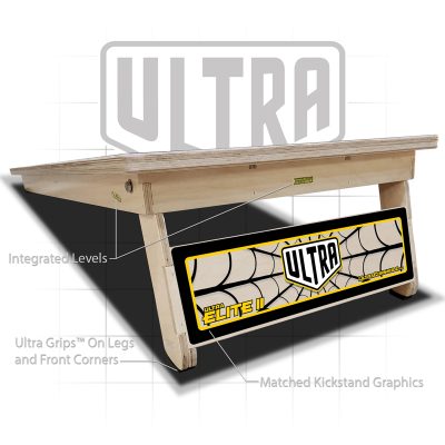Ultra Elite 2 Cornhole Boards Widow Graphic Yellow