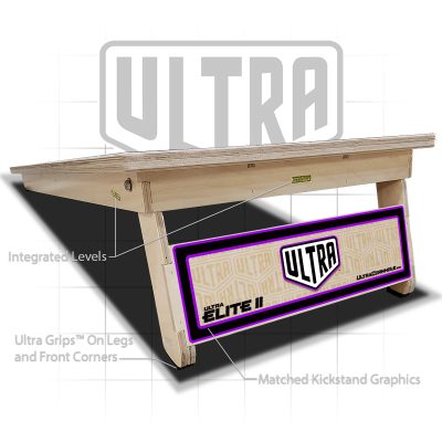 Ultra Elite 2 Cornhole Boards Purple / Name