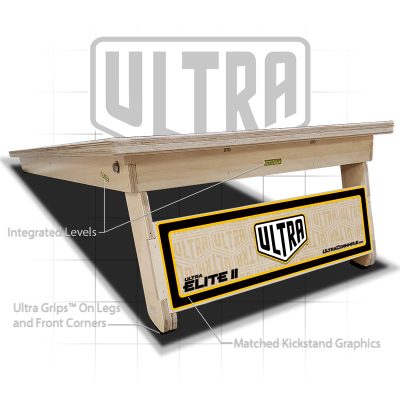 Ultra Elite 2 Cornhole Boards Yellow / Name