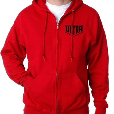 Ultra Cornhole Zip-Up Hoodie Red