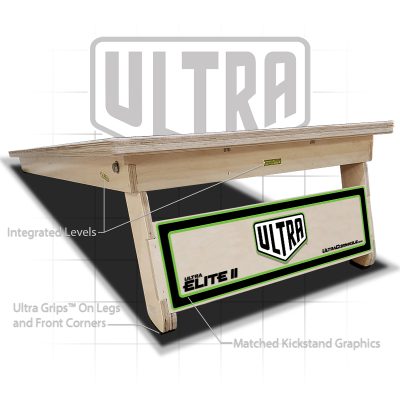Ultra Elite 2 Cornhole Boards Ultra 1 Green Rear