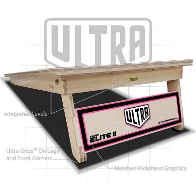 Ultra Elite 2 Cornhole Boards Ultra 1 Pink Rear