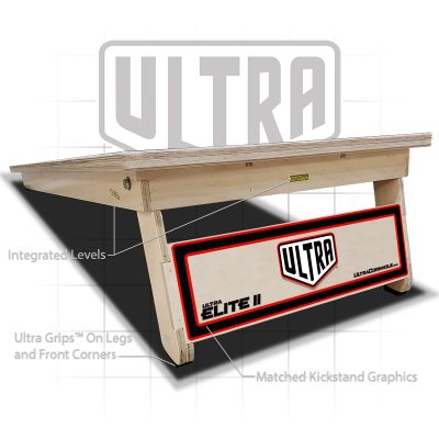 Ultra Elite 2 Cornhole Boards Ultra 1 Red Rear