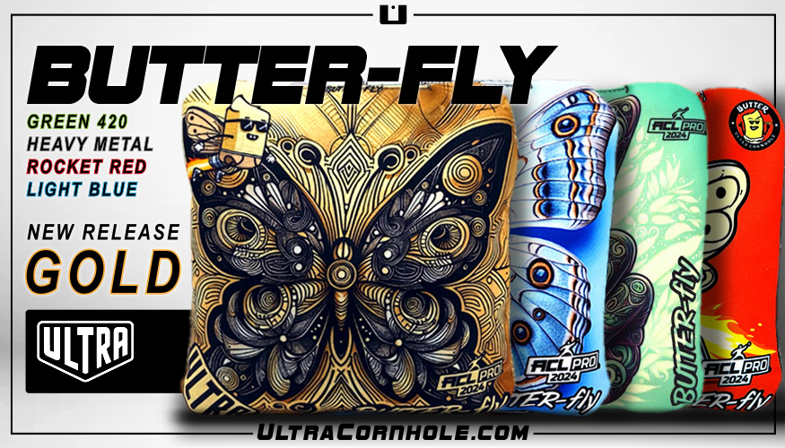 BUTTER-FLY Ultra Cornhole Bags.
