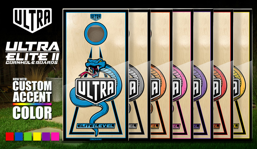 Ultra Elite 2 Cornhole Boards Viper Edition Select Color