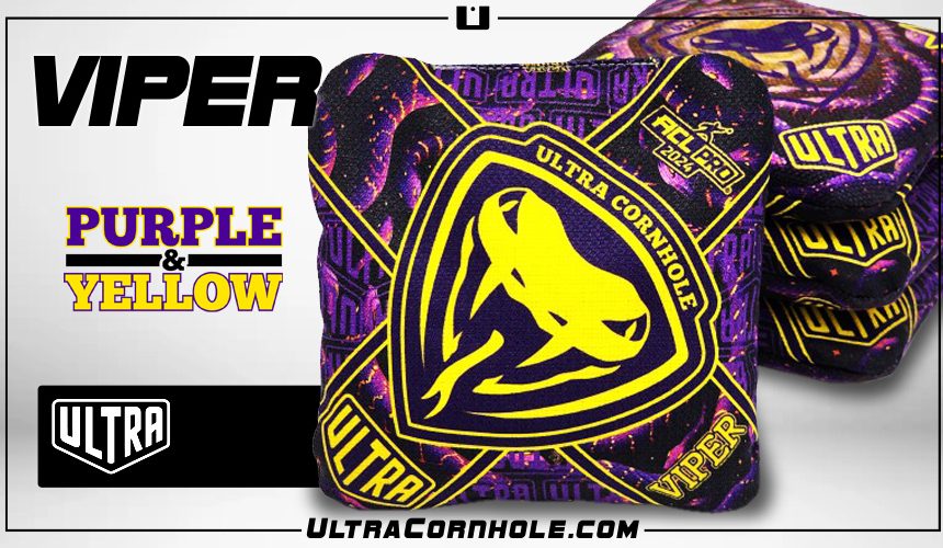 Viper Purple Yellow ACL Pro 2024 Cornhole Bags