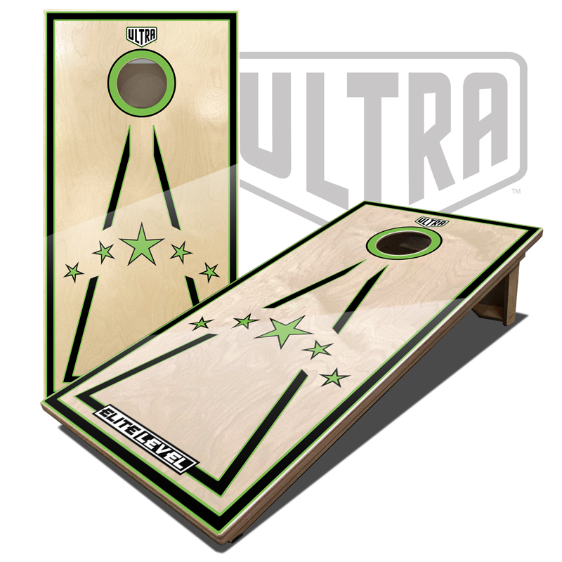 Ultra Elite 2 Cornhole Boards Lime Five Star