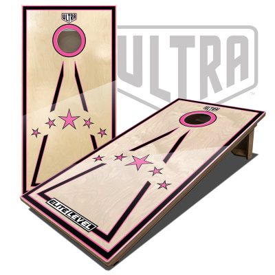 Ultra Elite 2 Cornhole Boards Pink Five Star