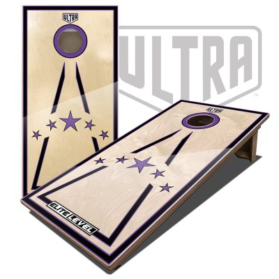 Ultra Elite 2 Cornhole Boards Purple Five Star