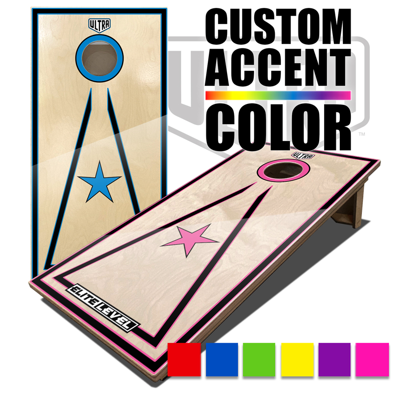 Ultra Elite 2 Cornhole Boards Single Star Select Color