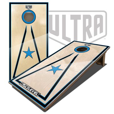 Ultra Elite 2 Cornhole Boards Blue Single Star