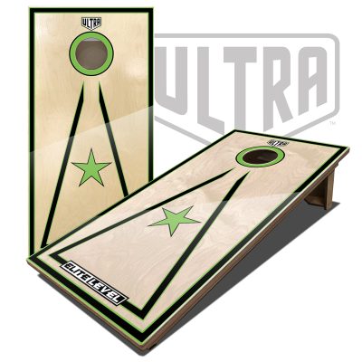 Ultra Elite 2 Cornhole Boards Lime Single Star