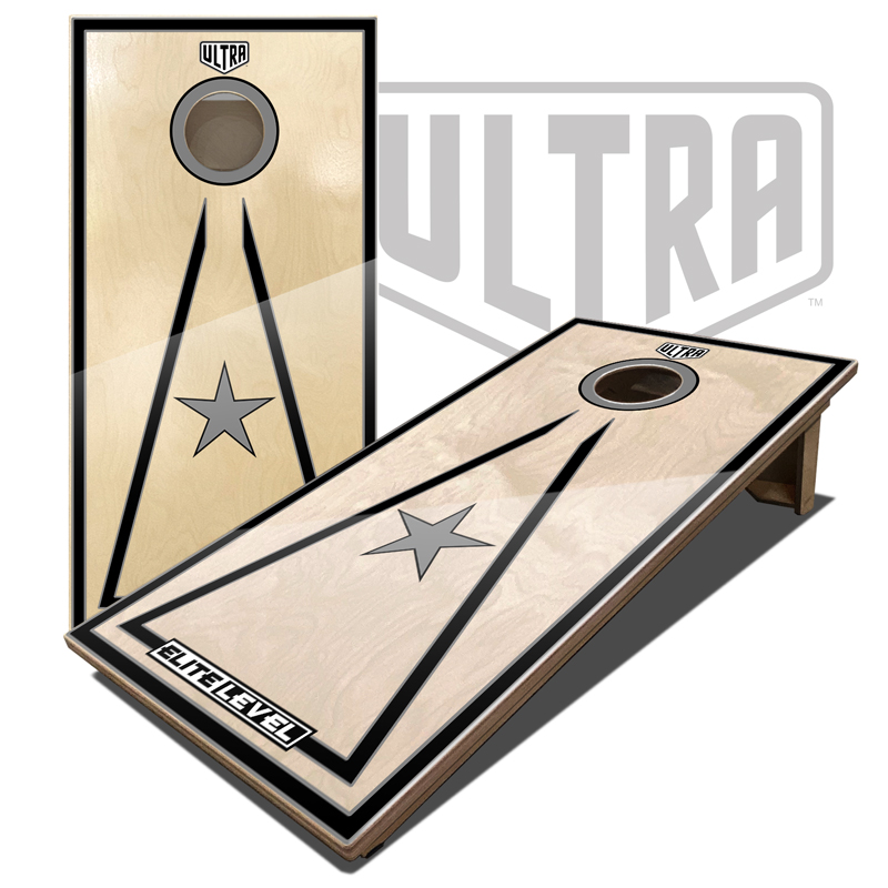 Ultra Elite 2 Cornhole Boards Gray Single Star