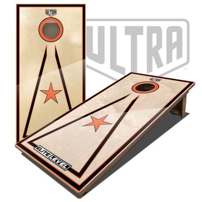 Ultra Elite 2 Cornhole Boards Orange Single Star
