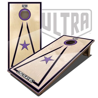 Ultra Elite 2 Cornhole Boards Purple Single Star