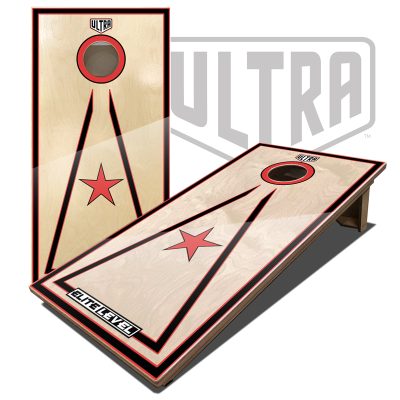 Ultra Elite 2 Cornhole Boards Red Single Star