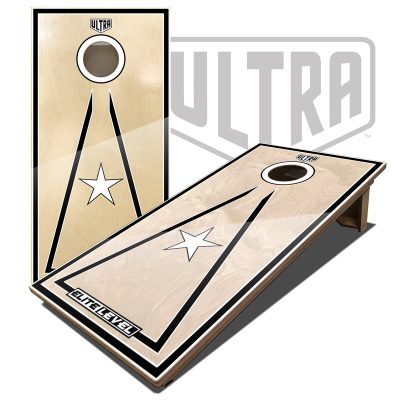 Ultra Elite 2 Cornhole Boards White Single Star